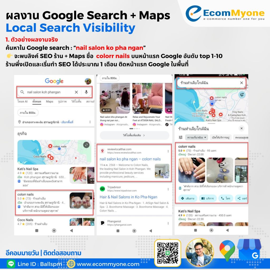 บริการทำร้านติดหน้าแรก Google ให้ธุรกิจของคุณเจอลูกค้าในพื้นที่ 17 11. ผลงานของเรา Local Search Visibility 1