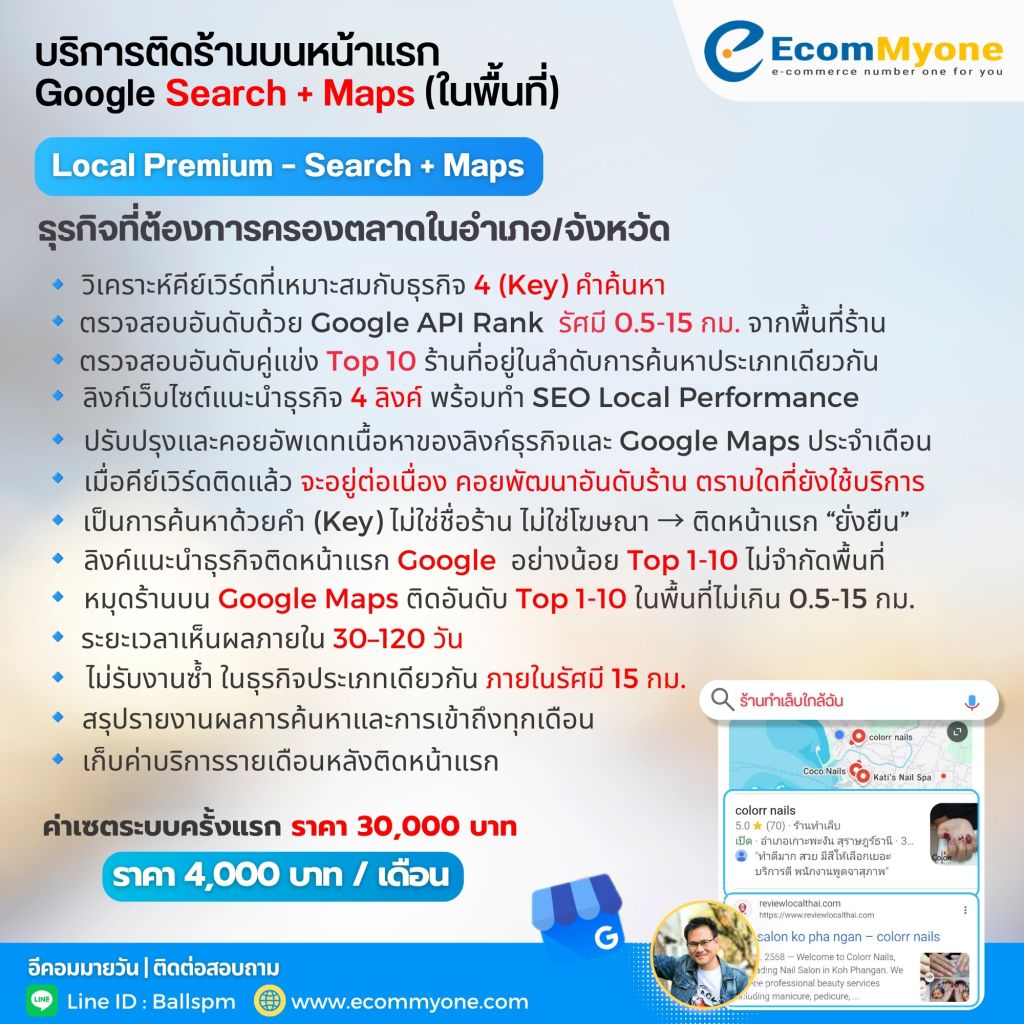บริการทำร้านติดหน้าแรก Google ให้ธุรกิจของคุณเจอลูกค้าในพื้นที่ 10 3. Local Premium – Search Maps
