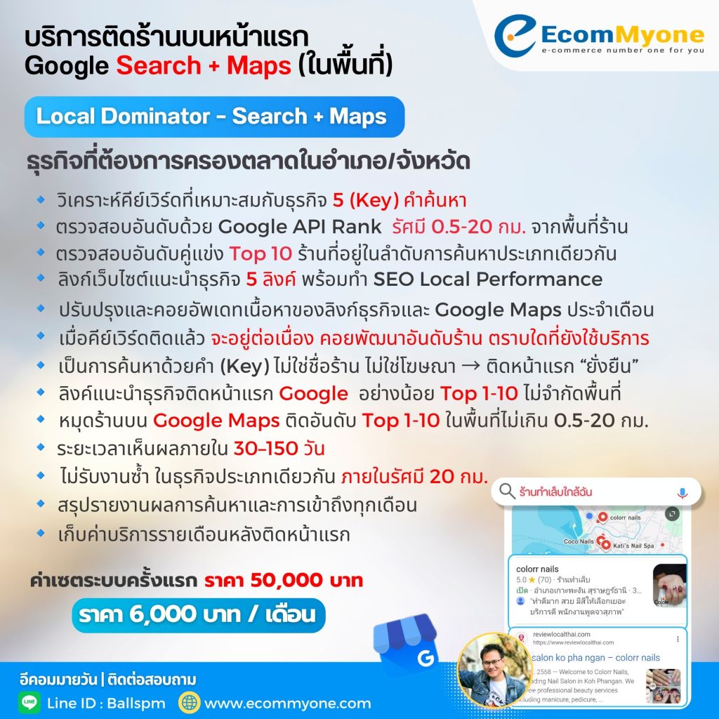 บริการทำร้านติดหน้าแรก Google ให้ธุรกิจของคุณเจอลูกค้าในพื้นที่ 11 4. Local Dominator – Search Maps