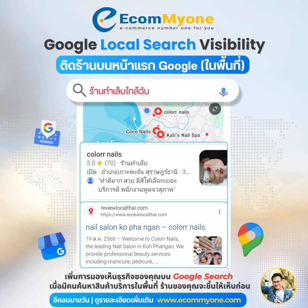 บริการทำร้านติดหน้าแรก Google ให้ธุรกิจของคุณเจอลูกค้าในพื้นที่ 7 @1 ติดร้านบนหน้าแรก Google ในพื้นที่